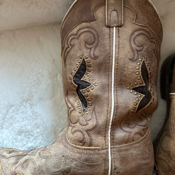 WOMENS size 8.5 Laredo square toe tan cowboy boot - Picture 5 of 5